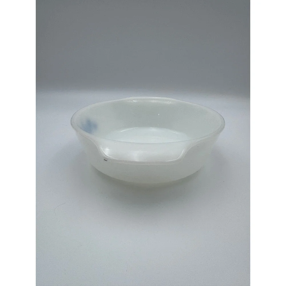 Vintage Anchor Hocking Fire King Blue Cornflower Milk Glass Casserole Dish 436